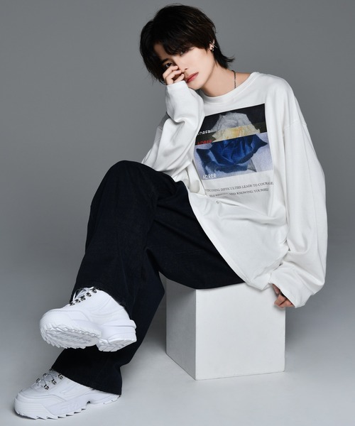 「ADRER」 長袖Tシャツ MEDIUM ホワイト メンズ