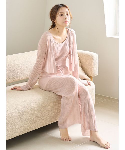 かれんsnidel home ピンク　サテン　パジャマ　ナイトウエア Amazon.co.jp: 女性用パジャマ レディースストライプサテン