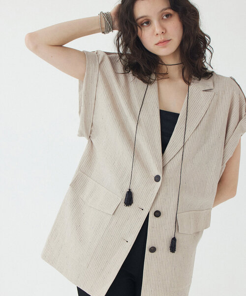 「THE PAUSE」 テーラードジャケット FREE ネイビー レディース_画像3