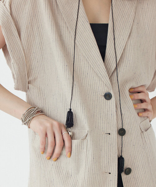 「THE PAUSE」 テーラードジャケット FREE ネイビー レディース_画像5