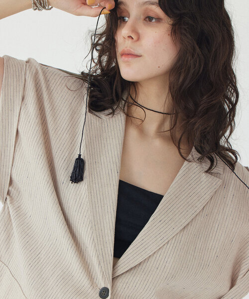 「THE PAUSE」 テーラードジャケット FREE ネイビー レディース_画像6