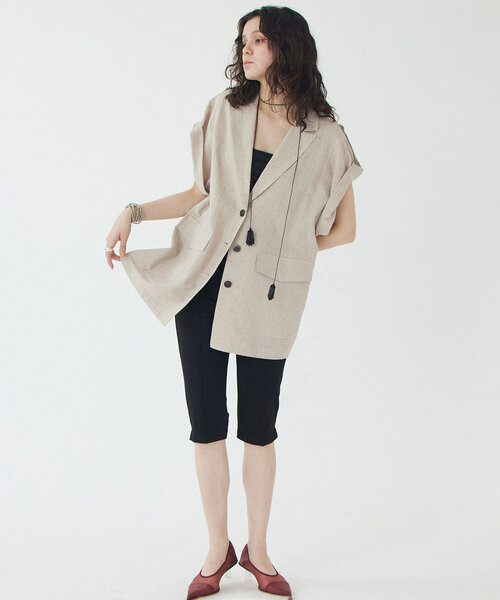 「THE PAUSE」 テーラードジャケット FREE ネイビー レディース_画像8