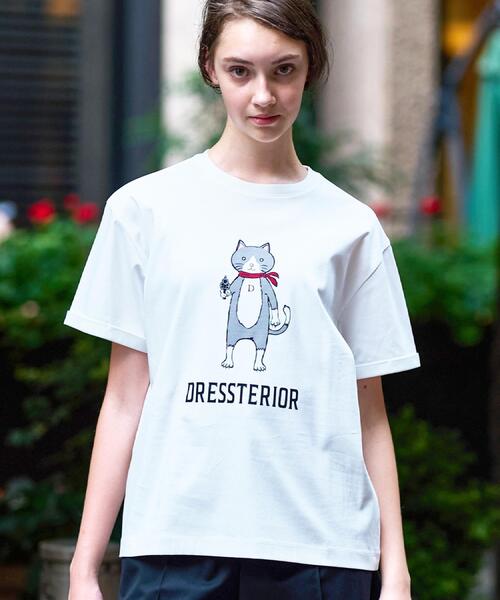 tシャツ 「接触冷感/抗菌防臭/消臭」アイスクリアコットンキャットTシャツ レディース