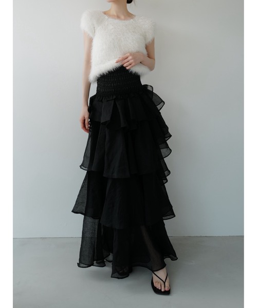 ドレス frilly tiered dress