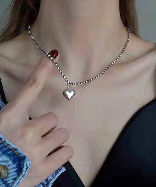 Blanc de Blue ネックレス ハートモチーフボールチェーンネックレス