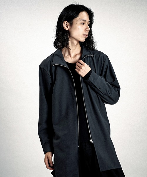 極美品　NO ID. Zip Long Shirt / ジップ ロング シャツ NO ID.（ノーアイディー） シャツ 「NO ID.」Zip Long Shirt / ジップ