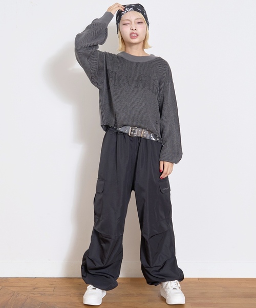 LOVETOXIC ニット セーター 「LTXC」ロゴヴィンテージクロップドニット