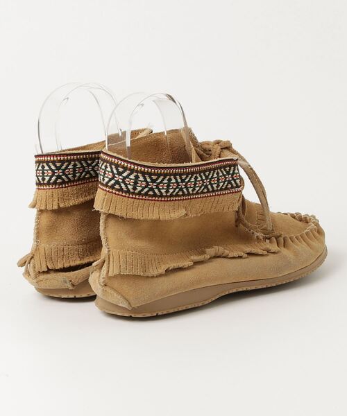 「AMIMOC」 フリンジショートブーツ - ベージュ レディース_画像2