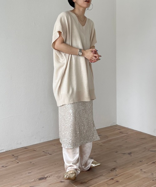 「wee9s」 イージーパンツ FREE アイボリー レディース_画像5