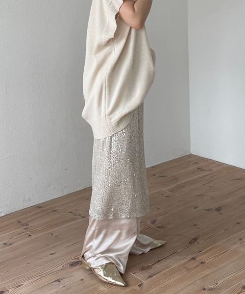 「wee9s」 イージーパンツ FREE アイボリー レディース_画像6