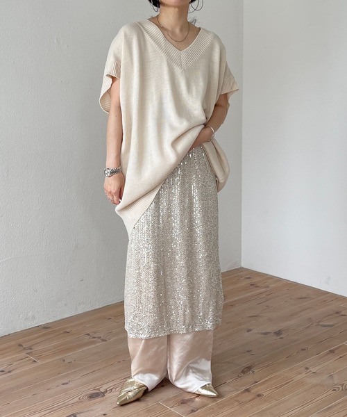 「wee9s」 イージーパンツ FREE アイボリー レディース_画像7