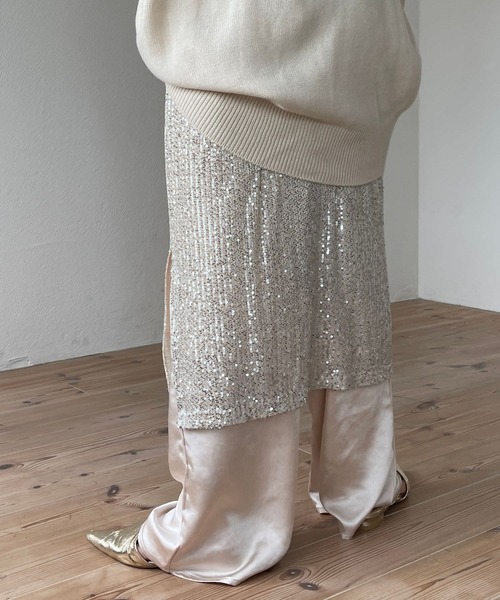 「wee9s」 イージーパンツ FREE アイボリー レディース_画像8