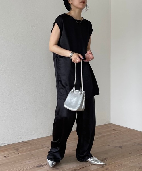 「wee9s」 イージーパンツ FREE アイボリー レディース_画像9