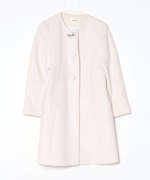 LAISSE PASSE レッセパッセ　ノーカラーコート　さえこさんコート LAISSE PASSE（レッセパッセ） ノーカラーコート MEDIUM ピンク