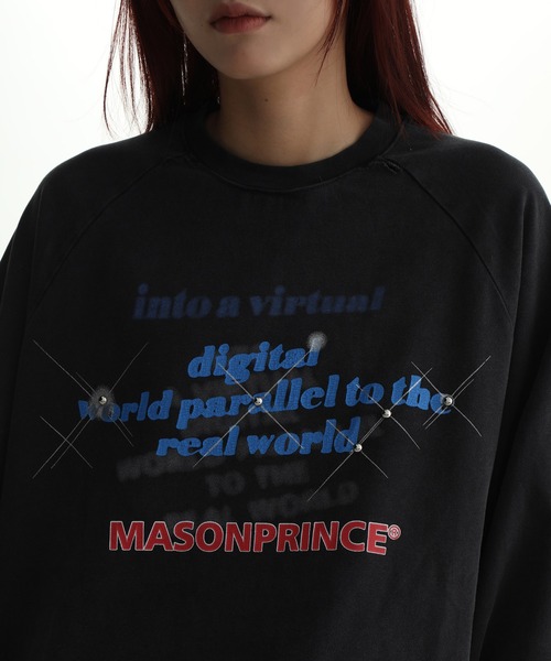 「MASONPRINCE」 長袖Tシャツ S ダークグレー メンズ_画像3