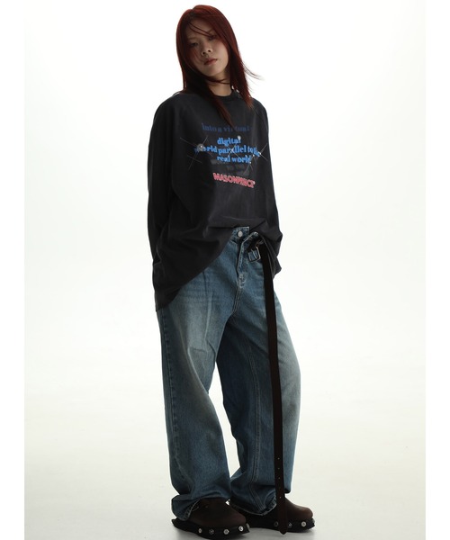 「MASONPRINCE」 長袖Tシャツ S ダークグレー メンズ_画像4