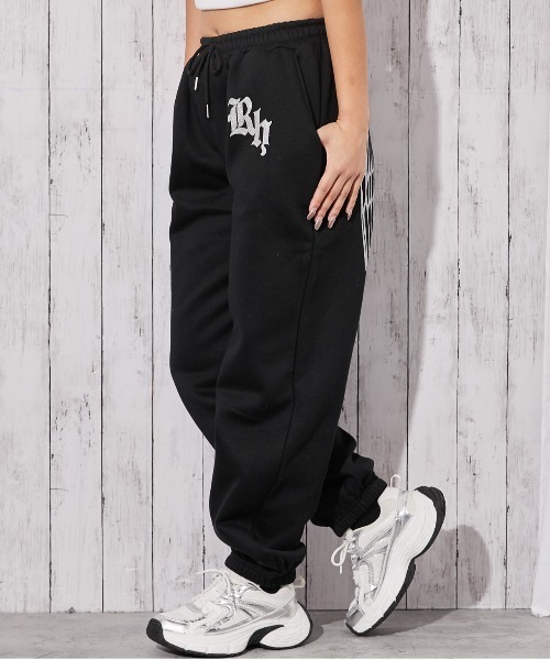 スウェットパンツ ジャージ 「エンジェルウイングラメプリント×裏起毛