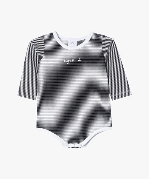 agnes b.（アニエスベー） ベビー服 ロンパース ベビー ロゴ ボーダー