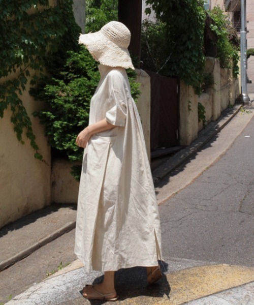 「a lot of love」 半袖ワンピース M オフホワイト レディース_画像2