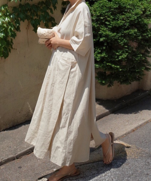 「a lot of love」 半袖ワンピース M オフホワイト レディース_画像4