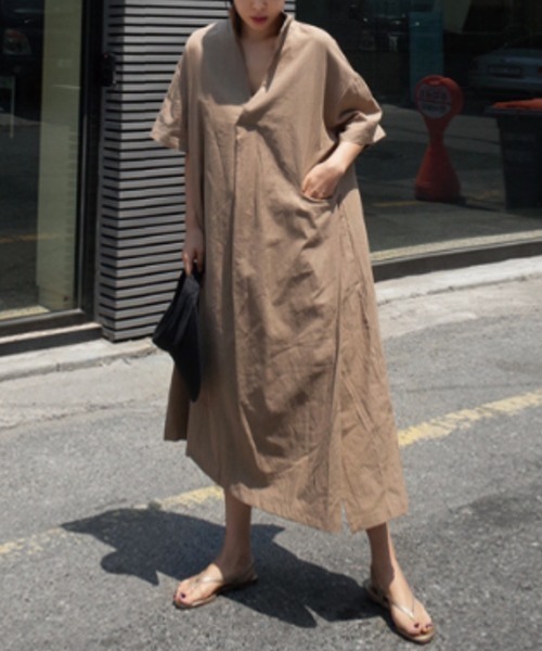 「a lot of love」 半袖ワンピース M オフホワイト レディース_画像6