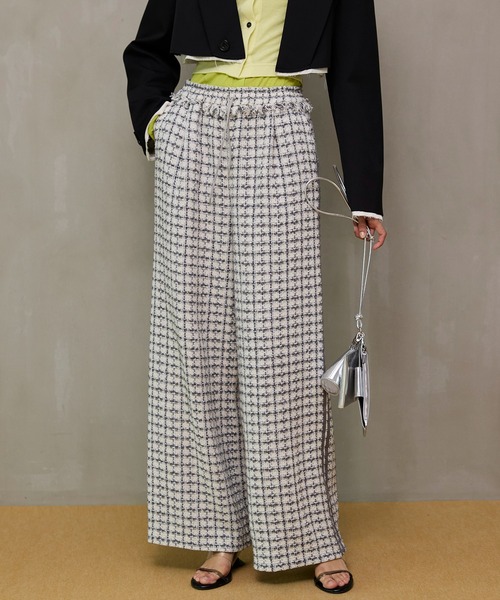 MAISON SPECIAL（メゾンスペシャル） パンツ Side-Lined Tweed Easy