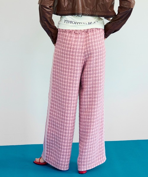 パンツ Side-Lined Tweed Easy Pants/サイドラインツイードイージーパンツ レディースの画像