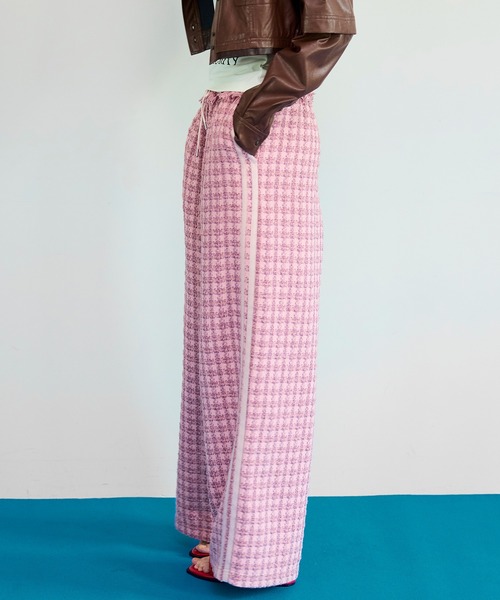 パンツ Side-Lined Tweed Easy Pants/サイドラインツイードイージーパンツ レディースの画像