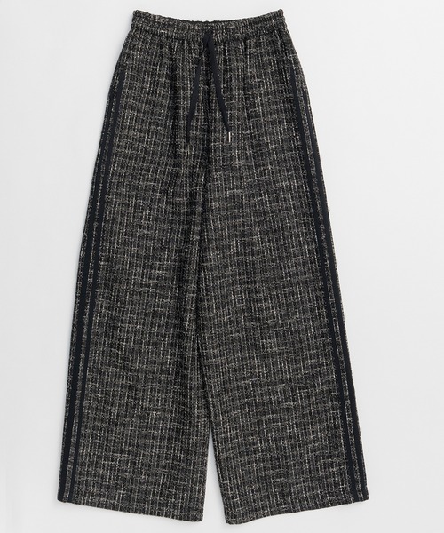 パンツ Side-Lined Tweed Easy Pants/サイドラインツイードイージーパンツ レディースの画像