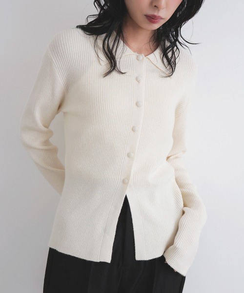 LIAN（リアン） ニット セーター クルミボタンリブポロニット