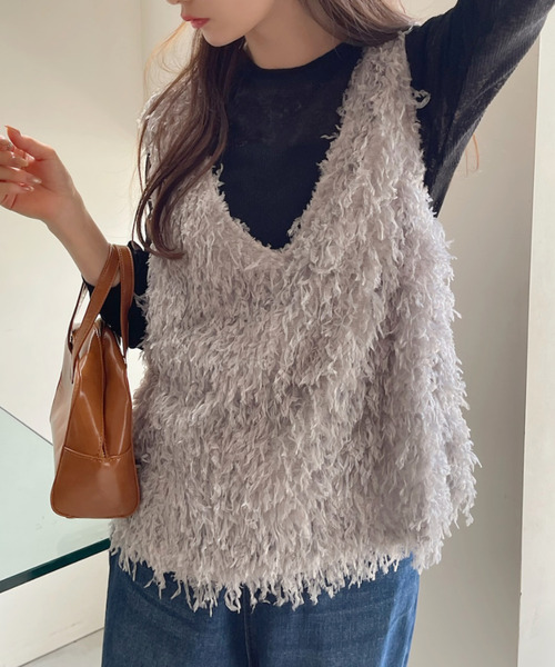 「Eclat one」 ベスト FREE ベージュ レディース_画像4