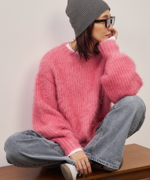 「Auntie Rosa Holiday」 長袖ニット FREE ピンク レディース_画像3