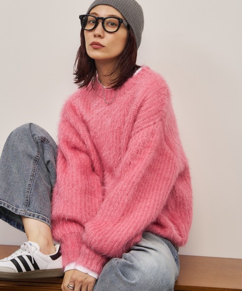 「Auntie Rosa Holiday」 長袖ニット FREE ピンク レディース_画像5