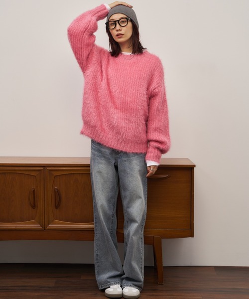 「Auntie Rosa Holiday」 長袖ニット FREE ピンク レディース_画像7