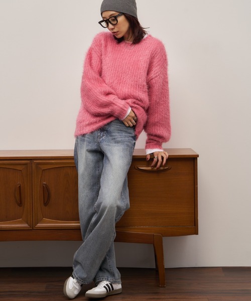 「Auntie Rosa Holiday」 長袖ニット FREE ピンク レディース_画像8