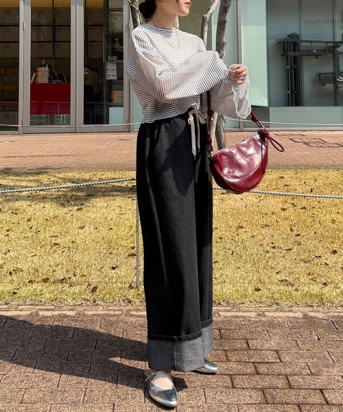 「ISOOK」 デニムパンツ FREE ライトブルー レディース_画像5