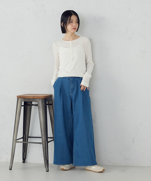 COMME CA ISM（コムサイズム） ワイドパンツ ジーンズ デニム デニム