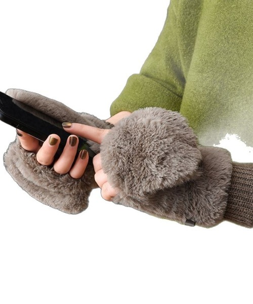 ALMO 手袋 「Bls」「ZA」「Bling Leads」2wayフェイクファーミトン