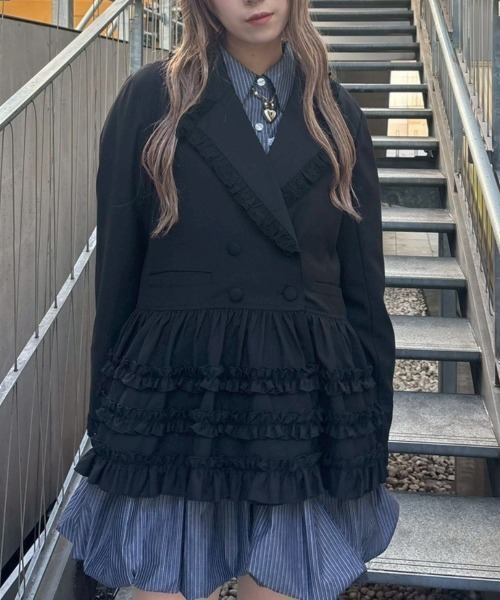 PEPLUM FRILL JACKET キャンディストリッパー PEPLUM FRILL JACKET 