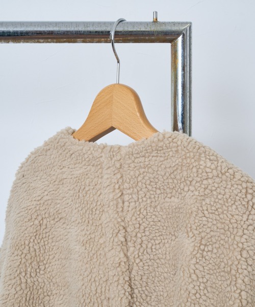 「Audrey and John Wad」 ノーカラージャケット FREE キャメル レディース_画像6