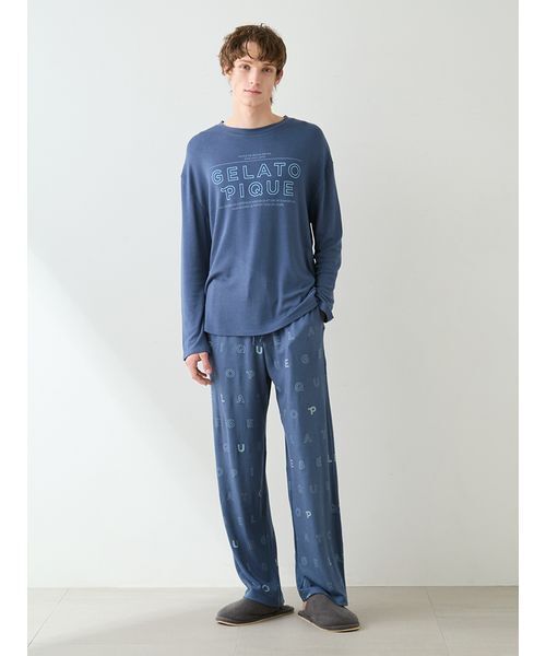 ジェラートピケパジャマ・長袖長ズボン gelato pique（ジェラートピケ） パジャマ 「HOMME」吸湿発熱レーヨン