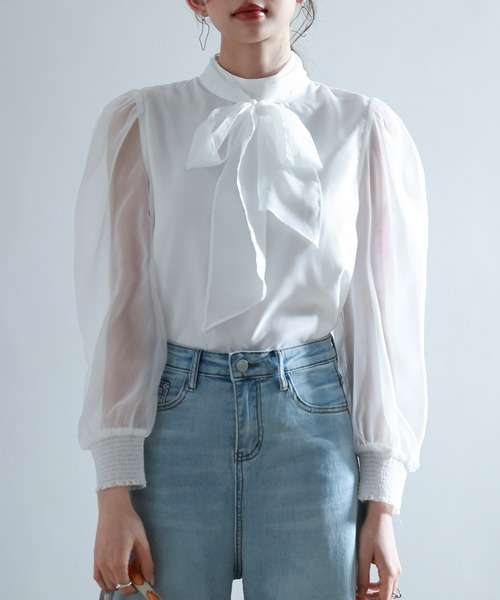 「SAISON DE PAPILLON」 長袖ブラウス L ピンクベージュ レディース_画像7