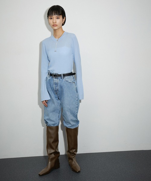 「ADAM ET ROPE'」 ロングブーツ 23.0cm ダークブラウン レディース_画像7