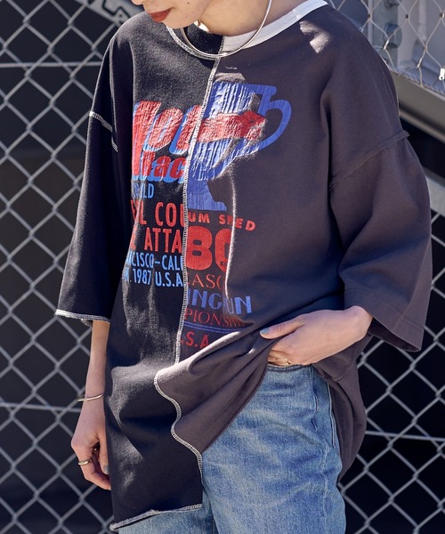 「etsinta」 7分袖カットソー ONE SIZE イエロー レディース_画像4