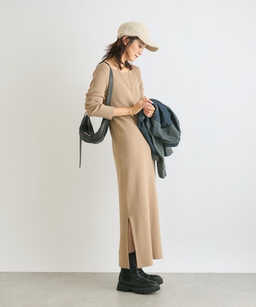 「RIVE DROITE」 長袖ワンピース 36 ブラウン レディースの画像5