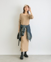 「RIVE DROITE」 長袖ワンピース 36 ブラウン レディースの画像7