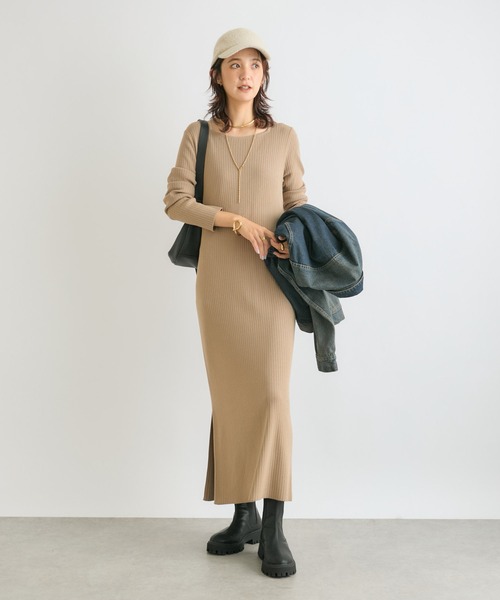 「RIVE DROITE」 長袖ワンピース 36 ブラウン レディースの画像8