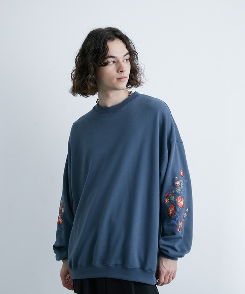 「JUNRED」 スウェットカットソー M ブルー メンズ_画像2