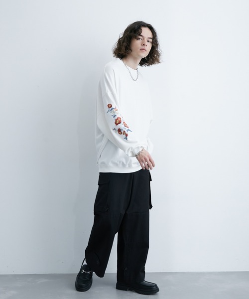 「JUNRED」 スウェットカットソー M ブルー メンズ_画像4