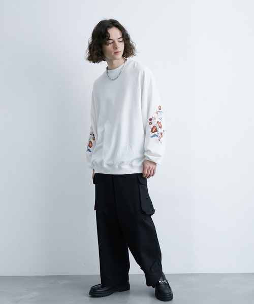 「JUNRED」 スウェットカットソー M ブルー メンズ_画像5